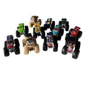 Hot Wheels Monster Trucks Lot of 11 - Die Cast - Variety of Toy Cars 1:64 Scale